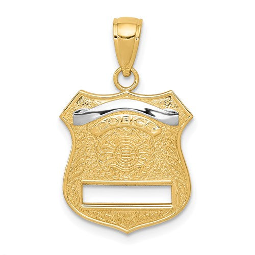 14k-w-rhodium-police-badge-pendant-SolomonJeweler-Wichita-KS-CustomJewelry