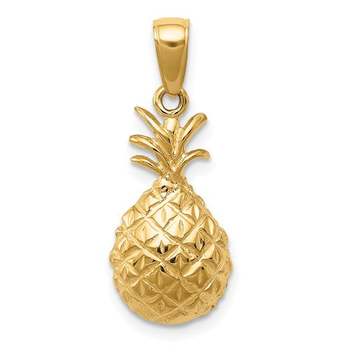14k-diamond-cut-pineapple-pendant-SolomonJeweler-Wichita-KS-CustomJewelry