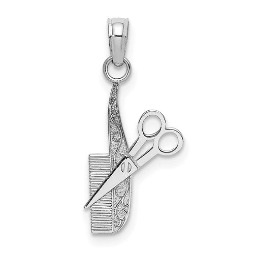 14k-white-gold-comb-and-scissors-charm-SolomonJeweler-Wichita-KS-CustomJewelry