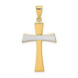 14kw-rhodium-polished-cross-pendant-SolomonJeweler-Wichita-KS-CustomJewelry