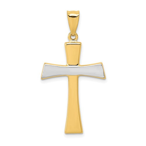 14kw-rhodium-polished-cross-pendant-SolomonJeweler-Wichita-KS-CustomJewelry
