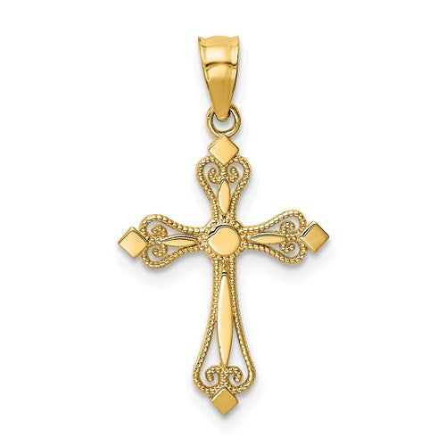14k-mini-budded-cross-pendant-SolomonJeweler-Wichita-KS-CustomJewelry