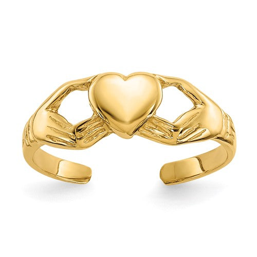 14k-polished-claddagh-toe-ring-SolomonJeweler-Wichita-KS-CustomJewelry