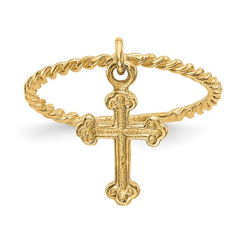 14k-cross-dangle-twisted-band-childs-ring-SolomonJeweler-Wichita-KS-CustomJewelry