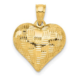 14k-polished-basket-weave-pattern-3-d-heart-pendant-SolomonJeweler-Wichita-KS-CustomJewelry