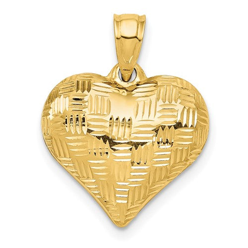 14k-polished-basket-weave-pattern-3-d-heart-pendant-SolomonJeweler-Wichita-KS-CustomJewelry