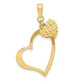 14k-polished-and-d-c-open-and-puffed-3d-heart-pendant-SolomonJeweler-Wichita-KS-CustomJewelry