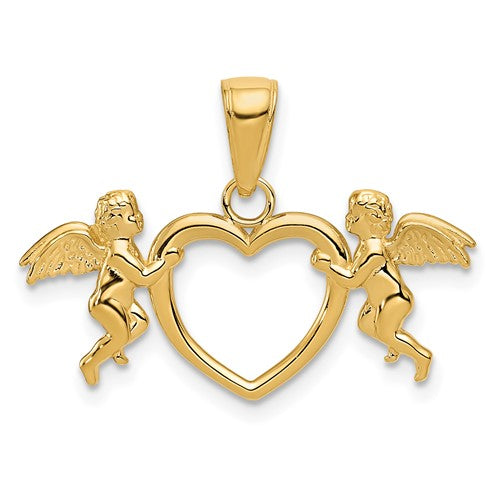14k-flying-cherubs-holding-heart-pendant-SolomonJeweler-Wichita-KS-CustomJewelry