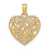 14k-two-tone-polished-nana-w-flower-on-heart-pendant-SolomonJeweler-Wichita-KS-CustomJewelry