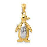 14k-yellow-and-white-gold-polished-textured-penguin-pendant-SolomonJeweler-Wichita-KS-CustomJewelry