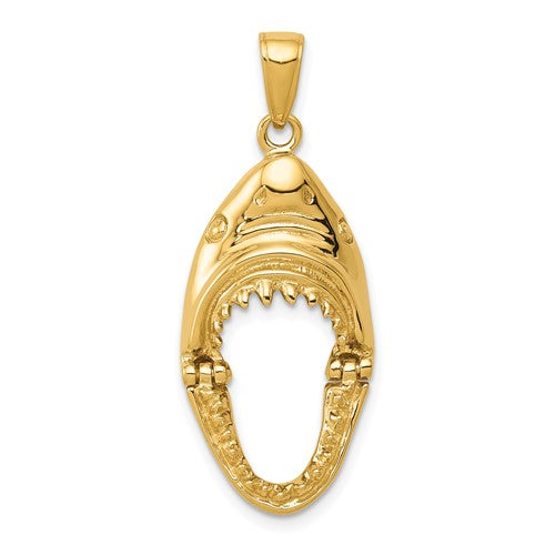 14k-gold-polished-2-d-jaws-shark-head-mouth-open-pendant-SolomonJeweler-Wichita-KS-CustomJewelry