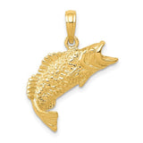 14k-gold-polished-textured-bass-fish-pendant-SolomonJeweler-Wichita-KS-CustomJewelry