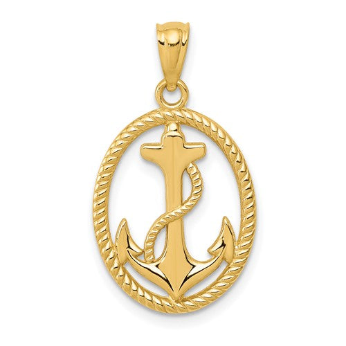 14k-gold-polished-anchor-w-rope-oval-pendant-SolomonJeweler-Wichita-KS-CustomJewelry