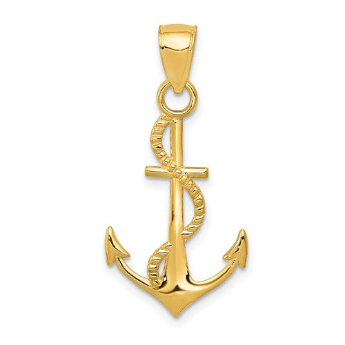 14k-gold-polished-anchor-w-rope-pendant-SolomonJeweler-Wichita-KS-CustomJewelry