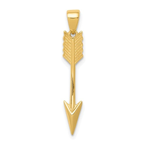 14k-polished-3d-arrow-pendant-SolomonJeweler-Wichita-KS-CustomJewelry