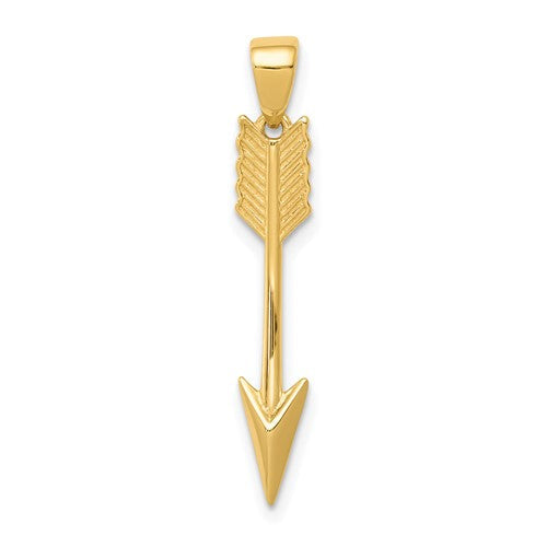 14k-polished-3d-arrow-pendant-SolomonJeweler-Wichita-KS-CustomJewelry