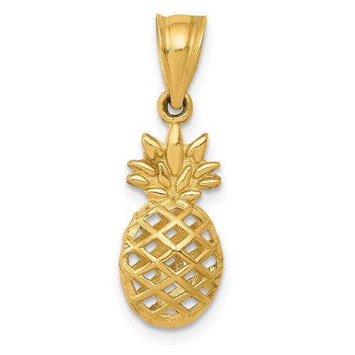 14k-polished-3d-pineapple-pendant-SolomonJeweler-Wichita-KS-CustomJewelry