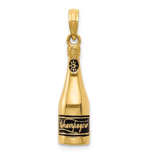 14k-polished-3-d-enameled-champagne-bottle-pendant-SolomonJeweler-Wichita-KS-CustomJewelry