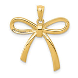 14k-gold-polished-ribbon-bow-pendant-SolomonJeweler-Wichita-KS-CustomJewelry
