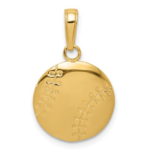 14k-gold-polished-baseball-closed-back-pendant-SolomonJeweler-Wichita-KS-CustomJewelry