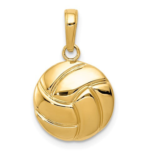 14k-gold-polished-volleyball-pendant-SolomonJeweler-Wichita-KS-CustomJewelry