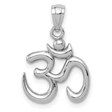 14k-white-gold-polished-om-symbol-pendant-SolomonJeweler-Wichita-KS-CustomJewelry