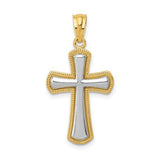 14k-rhodium-polished-cross-pendant-SolomonJeweler-Wichita-KS-CustomJewelry