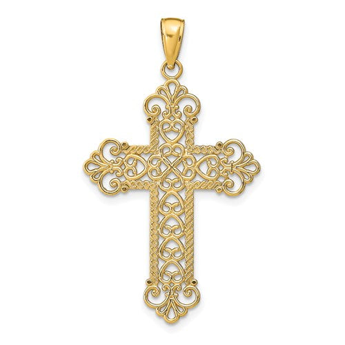 14k-polished-large-rope-frame-filigree-cross-pendant-SolomonJeweler-Wichita-KS-CustomJewelry