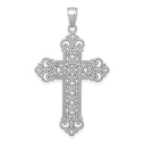 14k-white-gold-polished-large-rope-frame-filigree-cross-pendant-SolomonJeweler-Wichita-KS-CustomJewelry