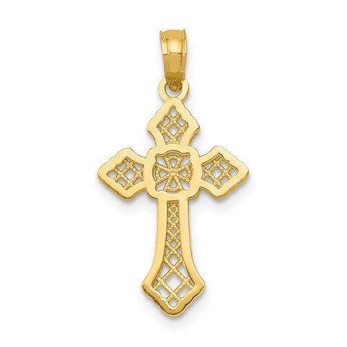 14k-polished-passion-cross-w-lace-center-pendant-SolomonJeweler-Wichita-KS-CustomJewelry