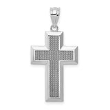14k-white-gold-polished-textured-cross-pendant-SolomonJeweler-Wichita-KS-CustomJewelry