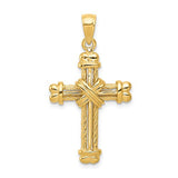 14k-gold-polished-textured-cross-pendant-SolomonJeweler-Wichita-KS-CustomJewelry