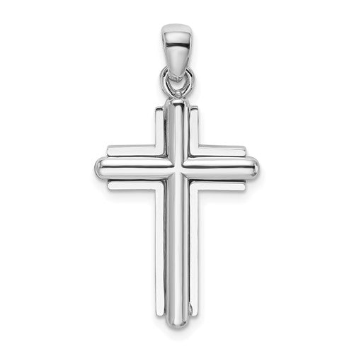 14k-white-gold-2-d-beveled-stick-cross-charm-SolomonJeweler-Wichita-KS-CustomJewelry