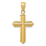14k-gold-polished-beveled-stick-cross-w-frame-pendant-SolomonJeweler-Wichita-KS-CustomJewelry