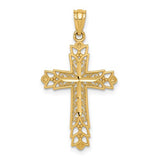 14k-gold-polished-filigree-cross-pendant-SolomonJeweler-Wichita-KS-CustomJewelry