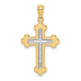 14k-two-tone-polished-budded-cross-SolomonJeweler-Wichita-KS-CustomJewelry
