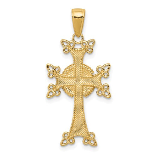 14k-polished-textured-armenian-cross-pendant-SolomonJeweler-Wichita-KS-CustomJewelry