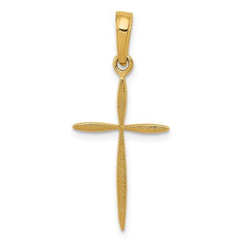 14k-polished-cross-with-tapered-ends-pendant-SolomonJeweler-Wichita-KS-CustomJewelry