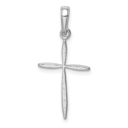 14k-white-gold-polished-cross-with-tapered-ends-pendant-SolomonJeweler-Wichita-KS-CustomJewelry