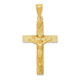 14k-polished-satin-and-d-c-crucifix-pendant-SolomonJeweler-Wichita-KS-CustomJewelry