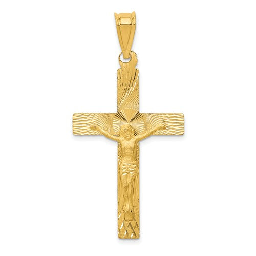 14k-polished-satin-and-d-c-crucifix-pendant-SolomonJeweler-Wichita-KS-CustomJewelry