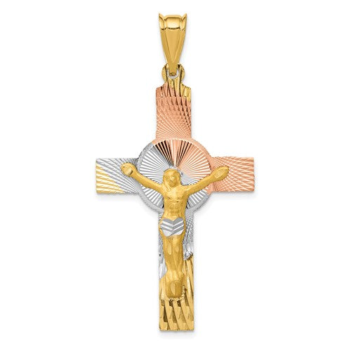 14k-w-rose-and-white-rhodium-iona-crucifix-cross-pendant-SolomonJeweler-Wichita-KS-CustomJewelry