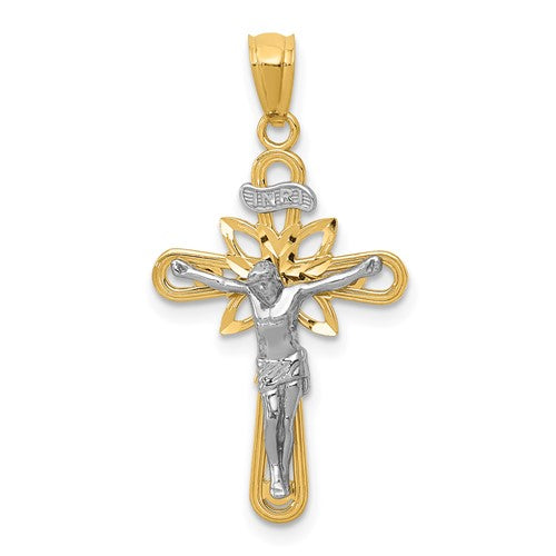 14k-two-tone-w-rhodium-small-passion-crucifix-pendant-SolomonJeweler-Wichita-KS-CustomJewelry