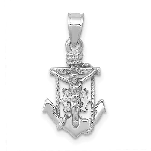 14k-white-gold-polished-mariner-crucifix-pendant-SolomonJeweler-Wichita-KS-CustomJewelry