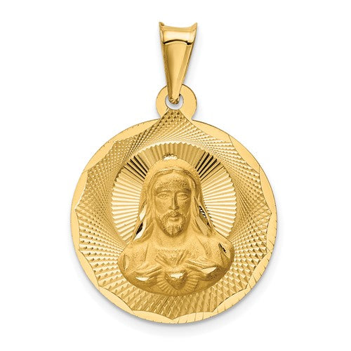 14k-polished-d-c-sagrado-corazon-circle-pendant-SolomonJeweler-Wichita-KS-CustomJewelry