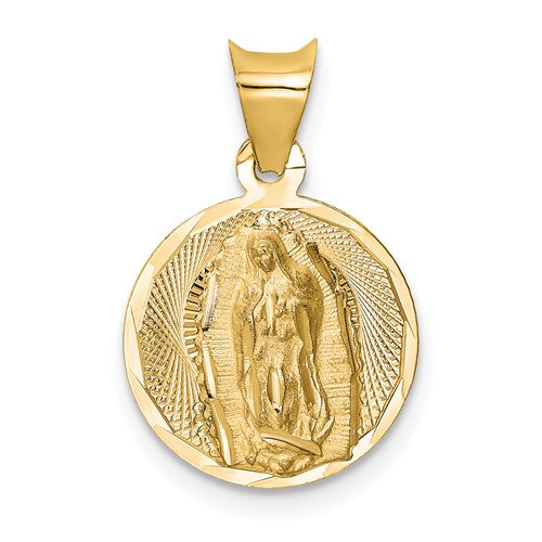 14k-polished-d-c-lady-of-guadalupe-circle-pendant-SolomonJeweler-Wichita-KS-CustomJewelry