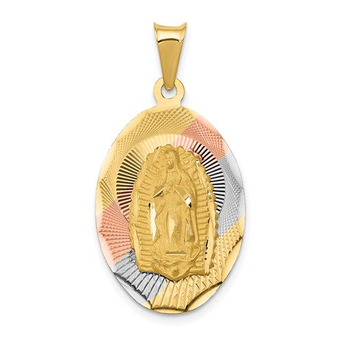 14k-w-rhodium-d-c-lady-of-guadalupe-oval-pendant-SolomonJeweler-Wichita-KS-CustomJewelry