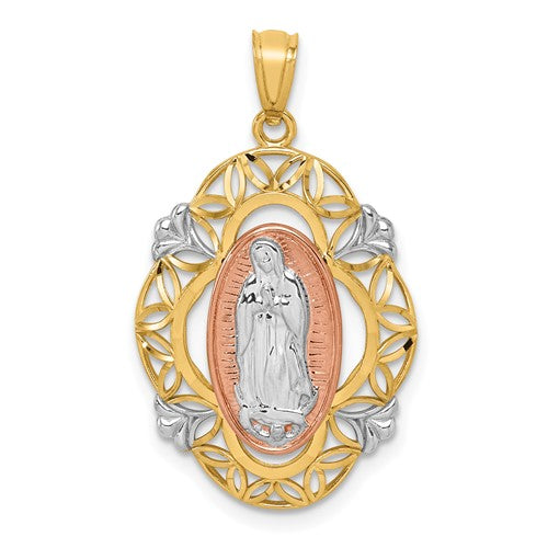 14k-two-tone-w-white-rhodium-guadalupe-medal-pendant-SolomonJeweler-Wichita-KS-CustomJewelry