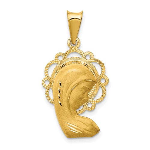 14k-satin-and-polished-mary-pendant-SolomonJeweler-Wichita-KS-CustomJewelry
