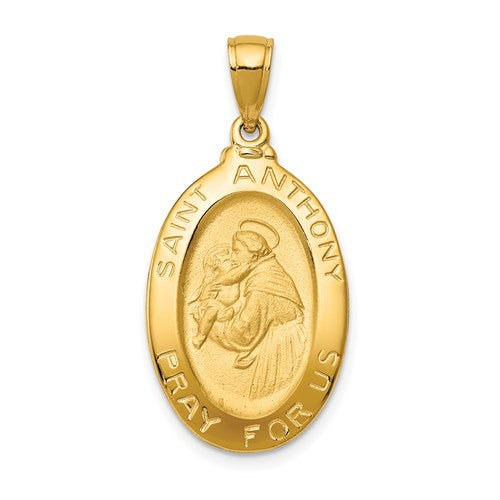 14k-saint-anthony-oval-medal-solid-pendant-SolomonJeweler-Wichita-KS-CustomJewelry